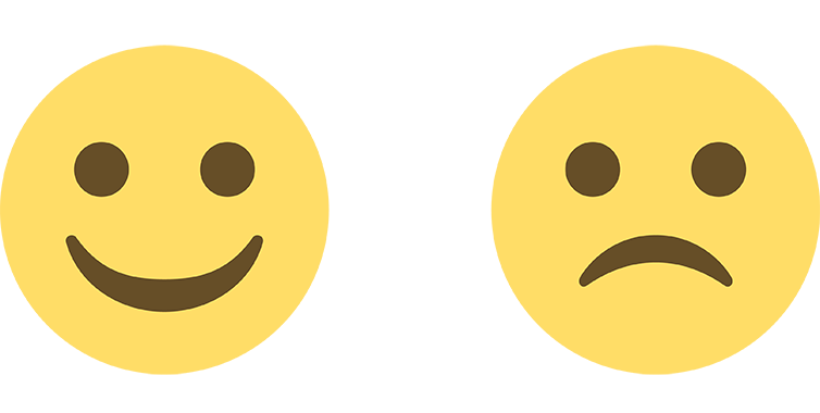 happy and sad emojis