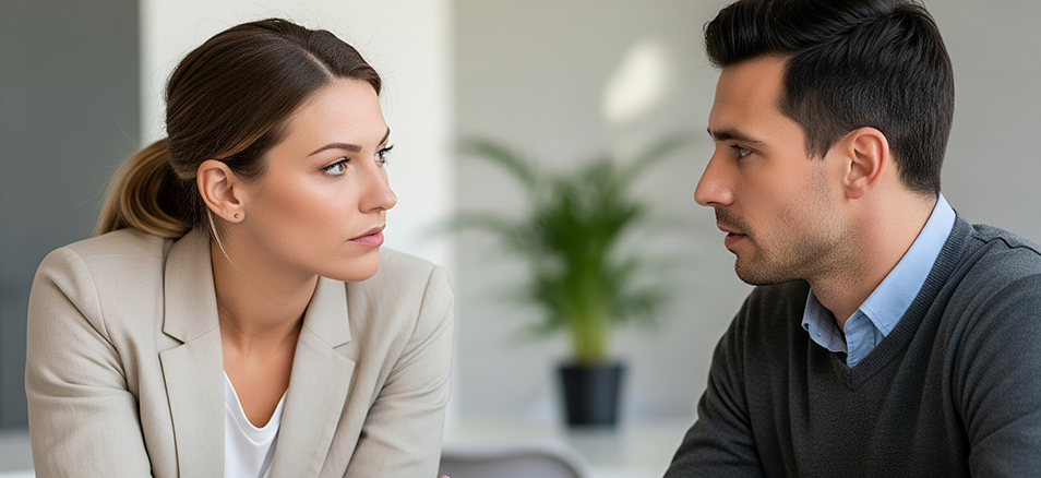 two people resolving a leadership conflict with maturity