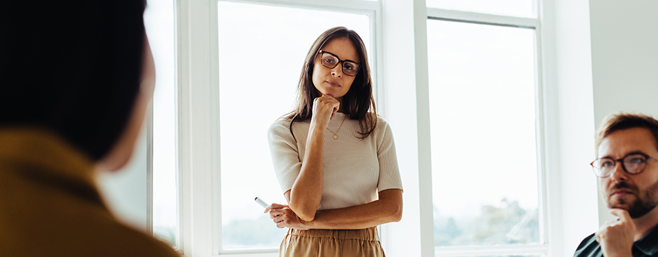 Female leader showing empathy in communication
