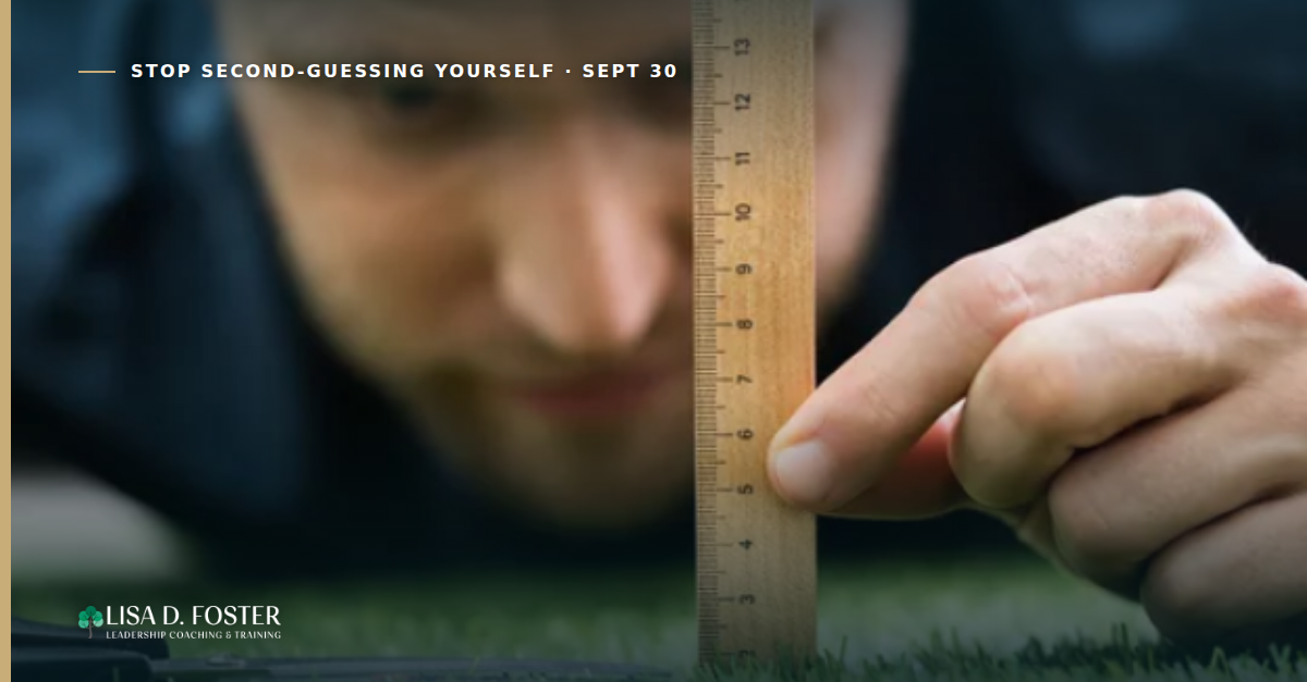 Image of a man measuring a blade of grass for post about a perfectionist