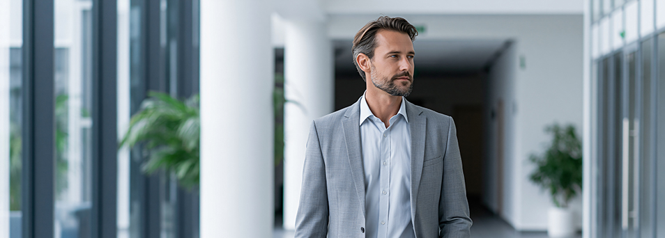 A man who can have confidence and sell-dbout at work at the same time